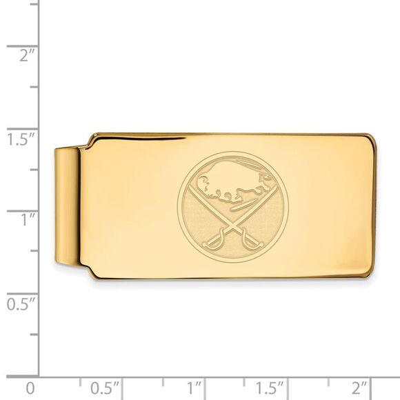Sterling Silver 14k Yellow Gold Plated NHL Buffalo Sabres Money Clip - Picture 2 of 3